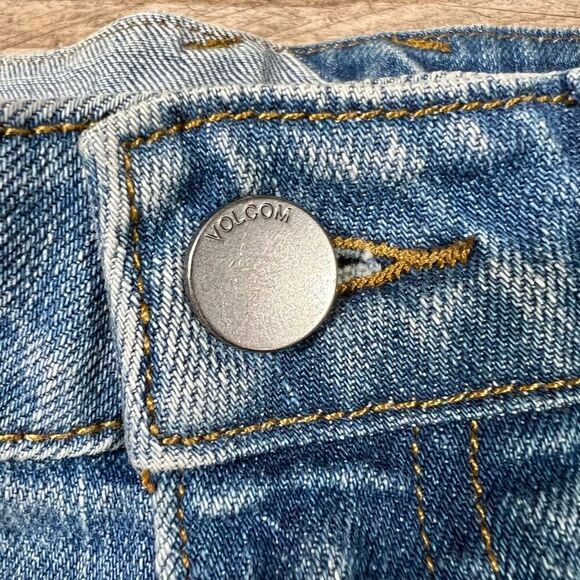 Volcom Womens Blue Liberator High Rise Whiskered Straight Jeans Size 27 - Picture 9 of 11
